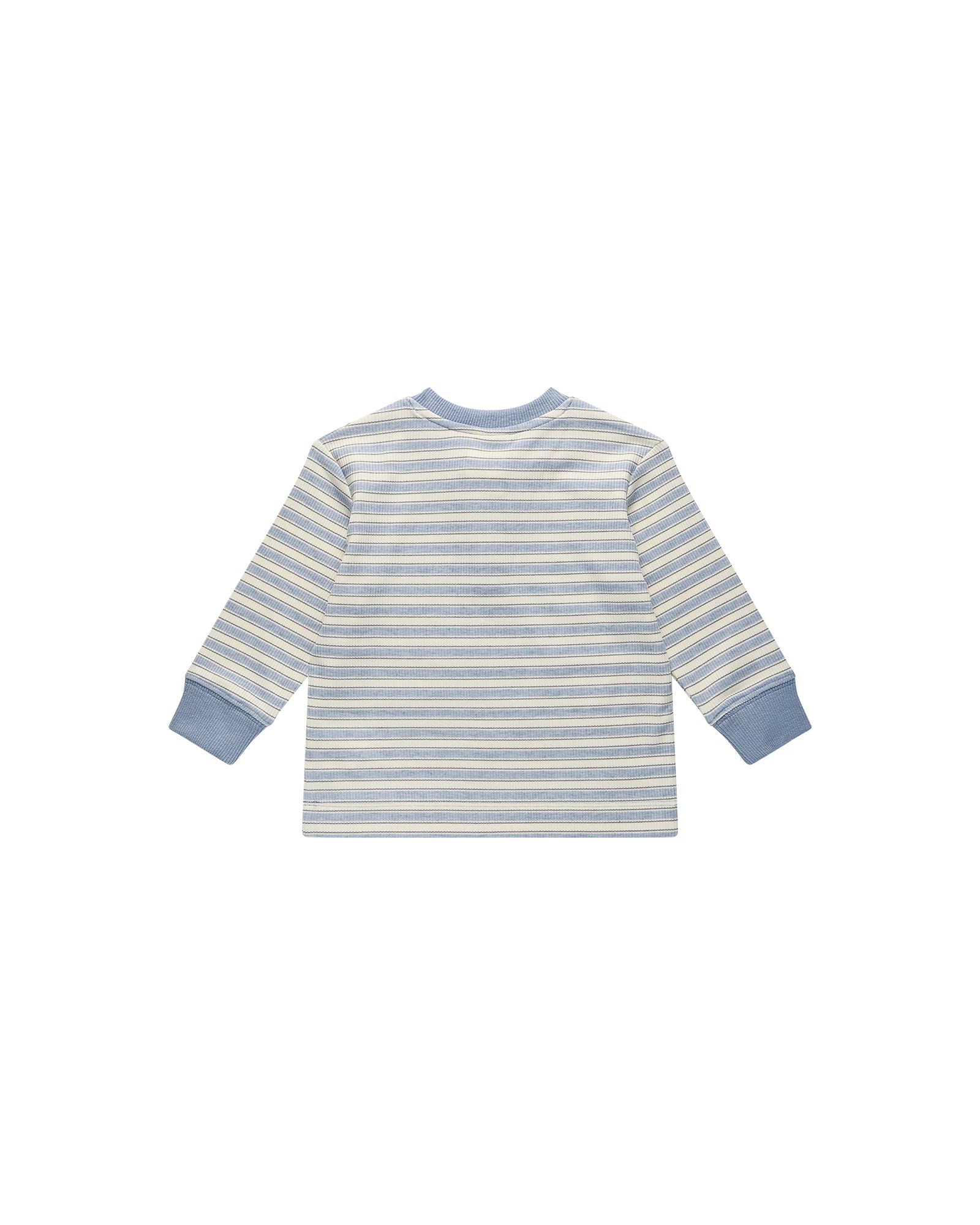 Henley Top - Sky Blue Stripe Size 1