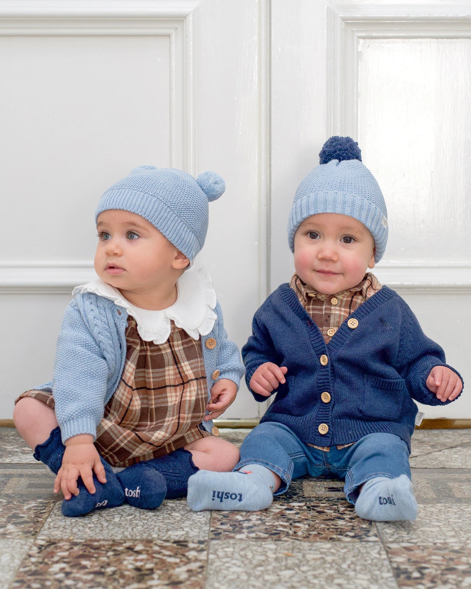 Organic Beanie Snowy, Bluebird