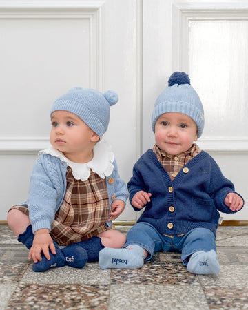 Organic Beanie Snowy, Bluebird
