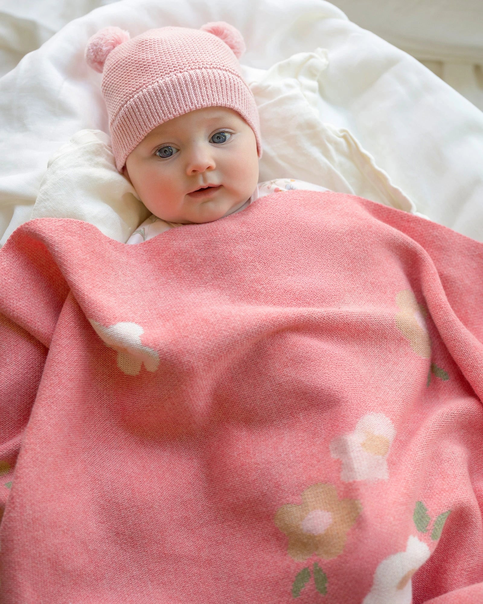 Organic Beanie Snowy, Misty Rose