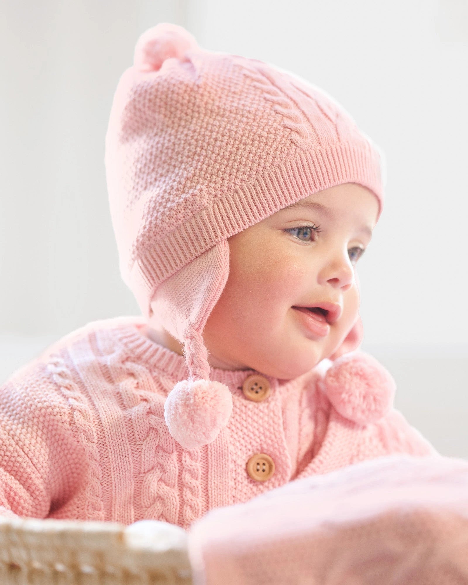 Organic Earmuff Yummy, Misty Rose