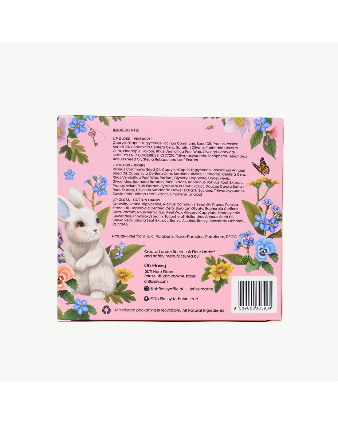 Oh Flossy X Fleur Harris Garden of Dreams Collection Natural Lip Gloss Set