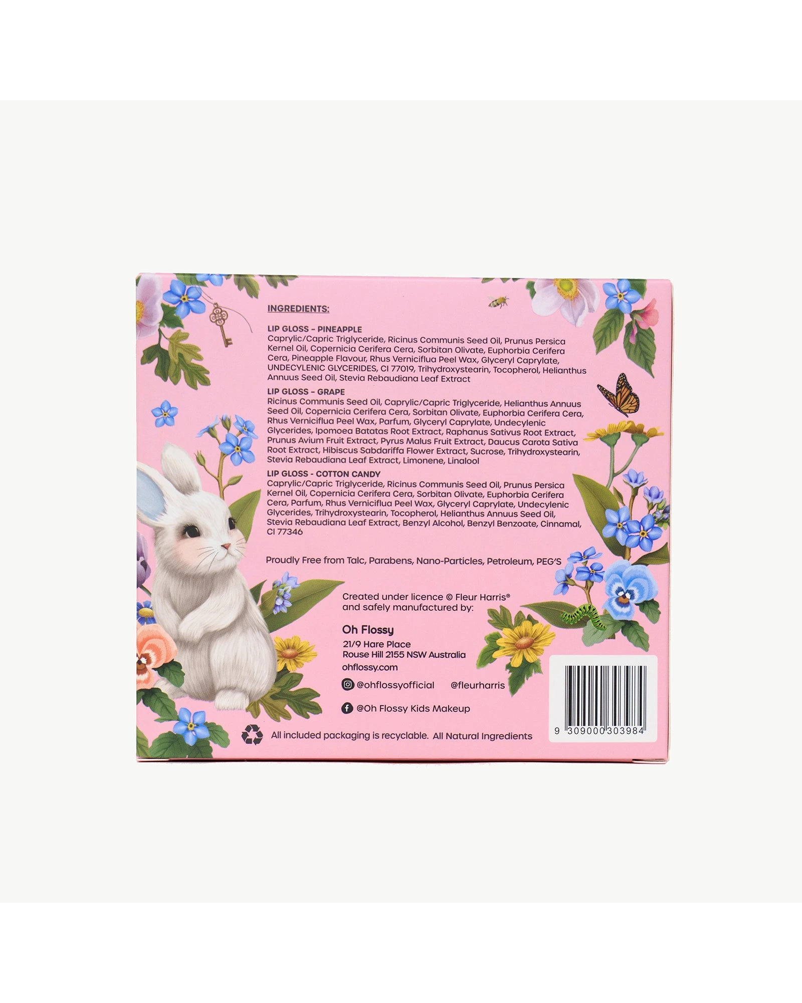 Oh Flossy X Fleur Harris Garden of Dreams Collection Natural Lip Gloss Set