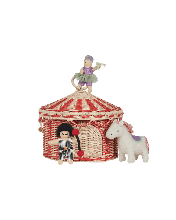Circus Tent Basket Red And Straw