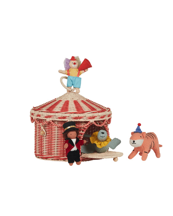 Circus Tent Basket Red And Straw