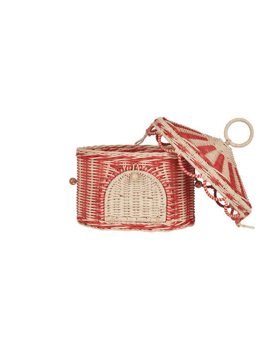 Circus Tent Basket Red And Straw