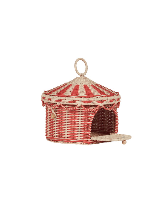 Circus Tent Basket Red And Straw