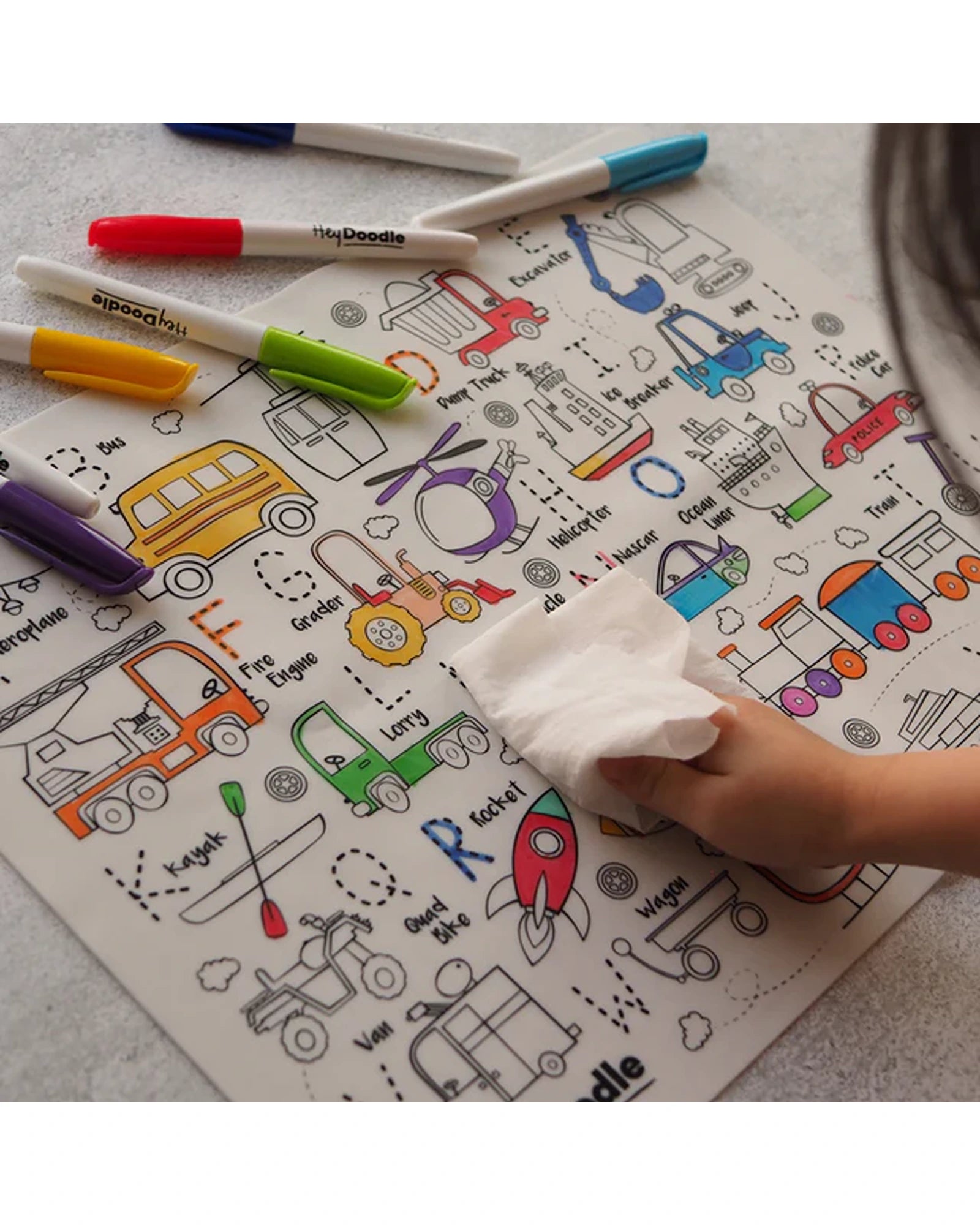 HeyDoodle Mats ABC Series Vehicles