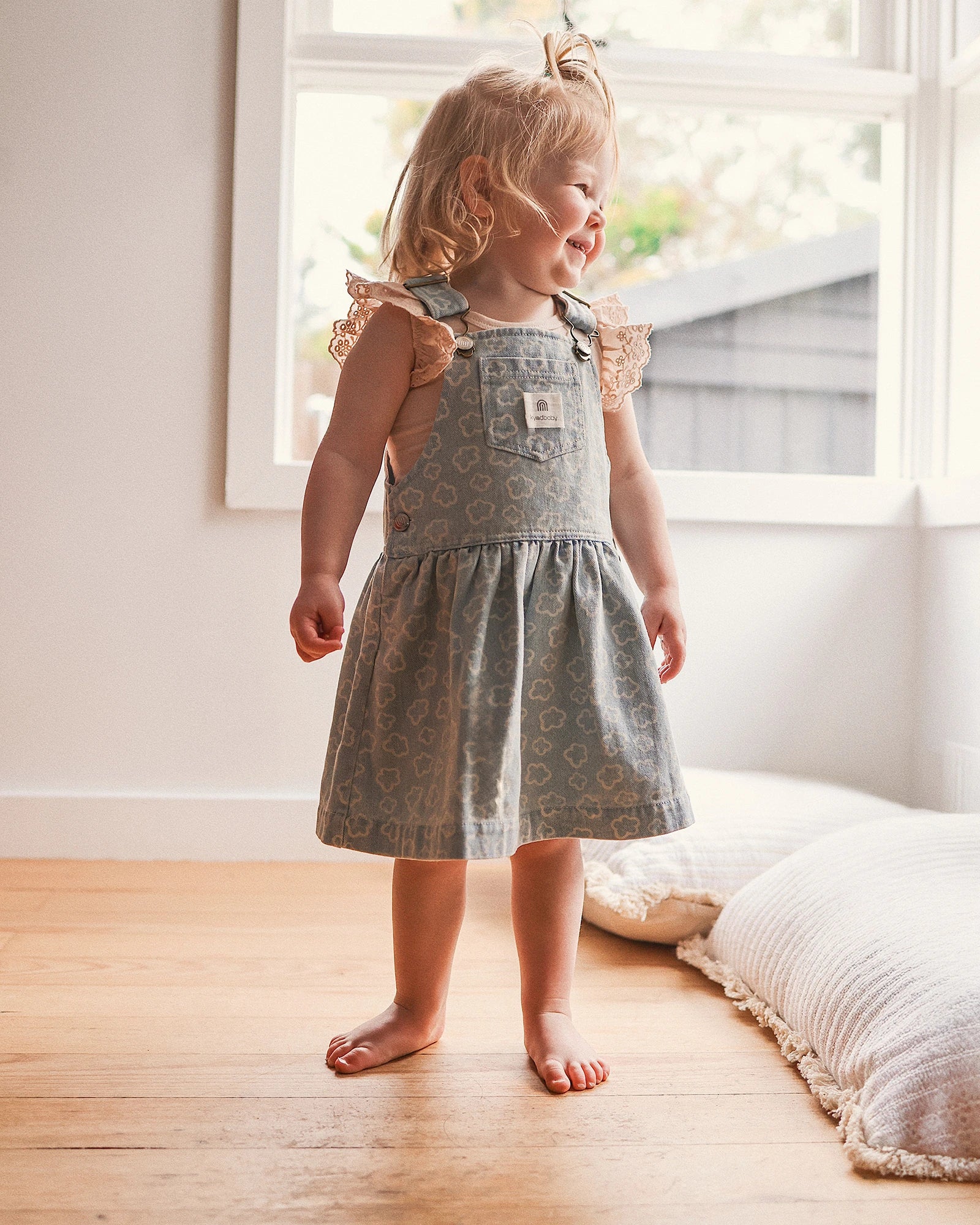 Kynd Baby Pinafore Washed Denim - Size 2