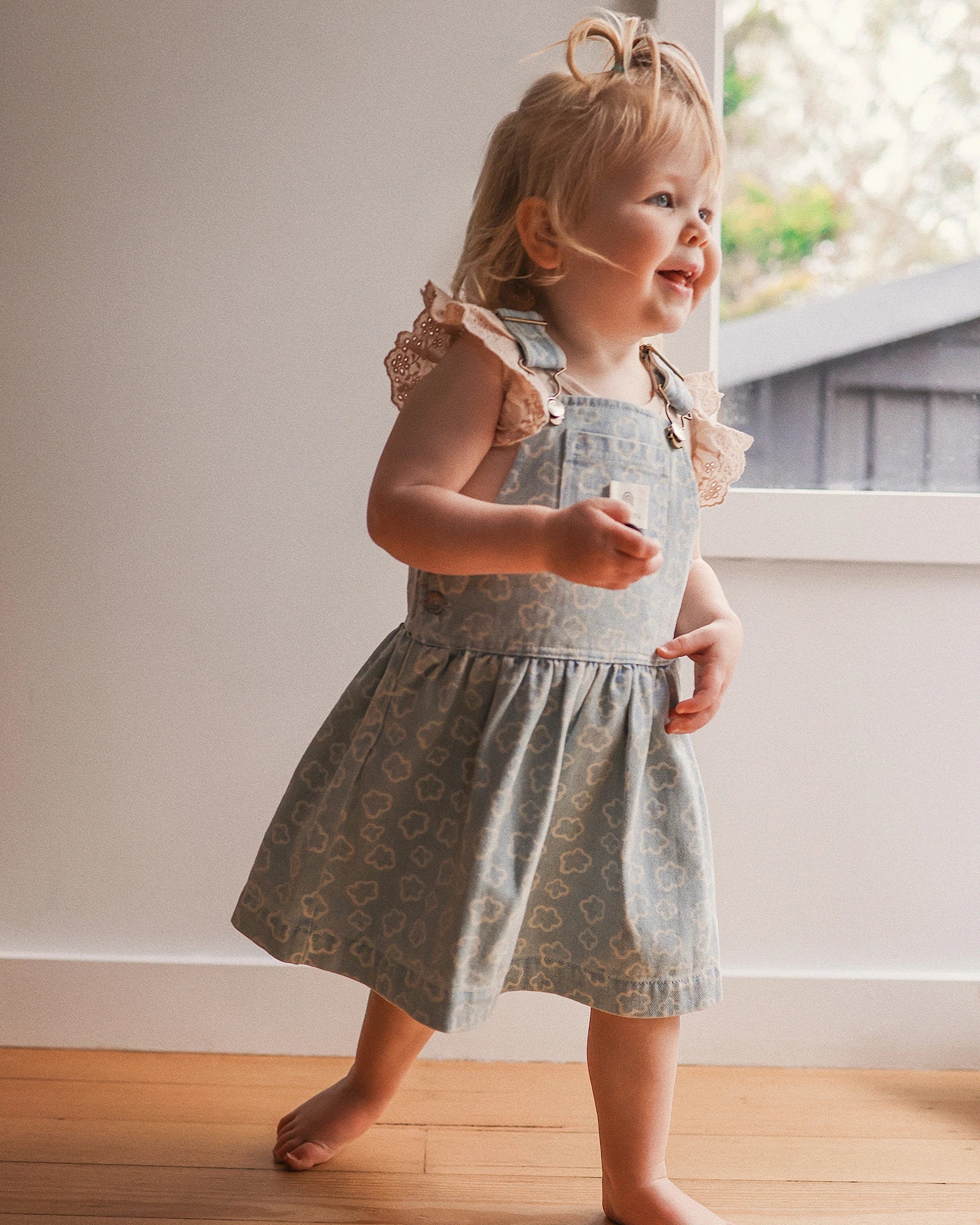 Kynd Baby Pinafore Washed Denim - Size 2