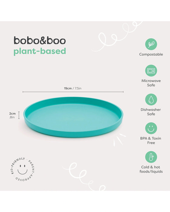 Bobo & Boo 3PK Plant Based Plates Lagoon