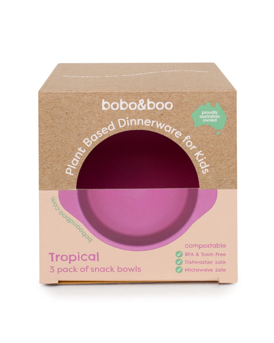 Bobo & Boo 3PK Plant Based Snack Bowls Tropical