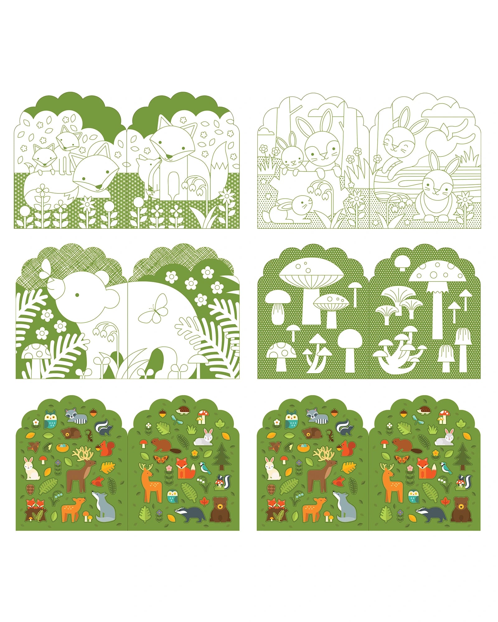 Colouring Book with Sticker Woodland Animals