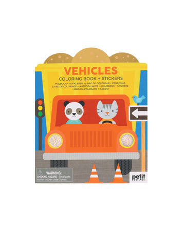 Colouring Book with Stickers Vehicles
