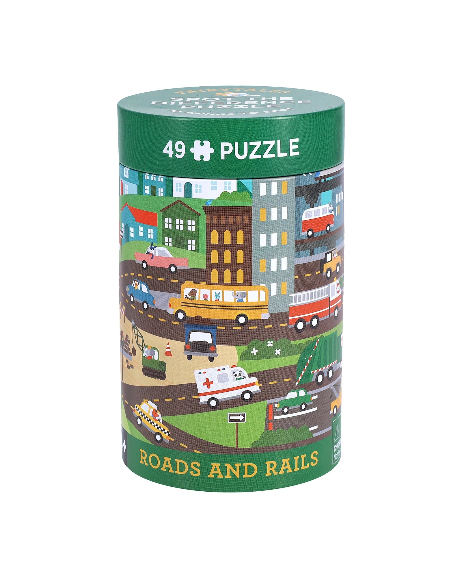 Spot the Difference Roads and Rails Puzzle 49PC
