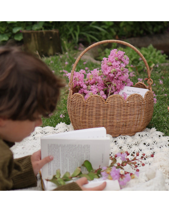 Olli Ella Petal Basket - Natural