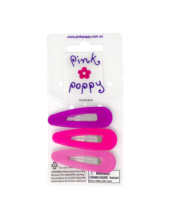 Pink Poppy Hair Clip Acrylic Snap