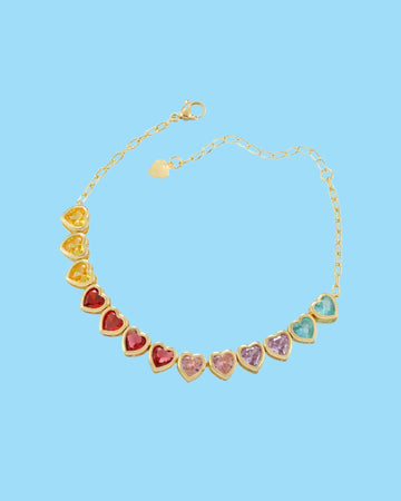 Hearts for Days Rainbow Heart Necklace