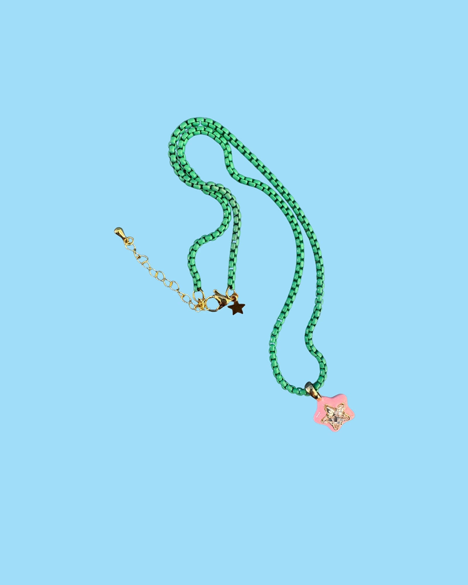 Pool Party Green Star Necklace