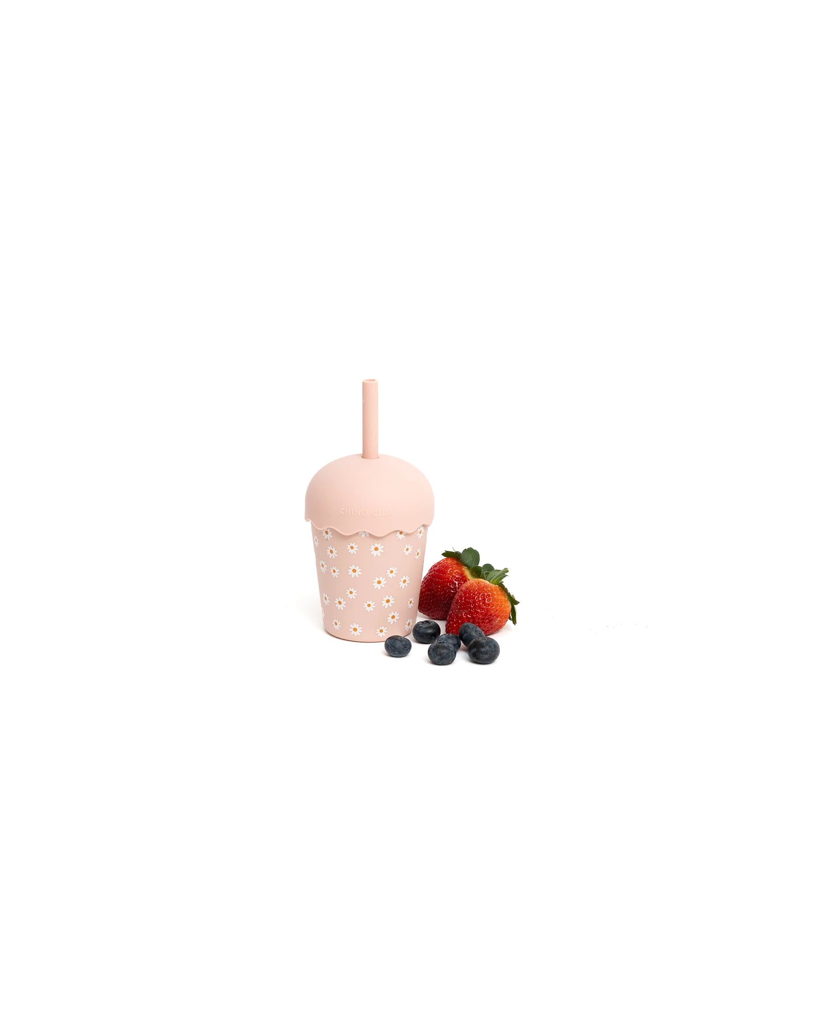 Pink Daisy Mini Smoothie Cup & Straw 200ml