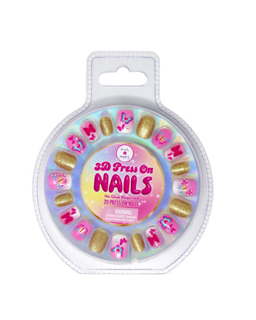 Pink Poppy 3D Butterfly Press On Nails