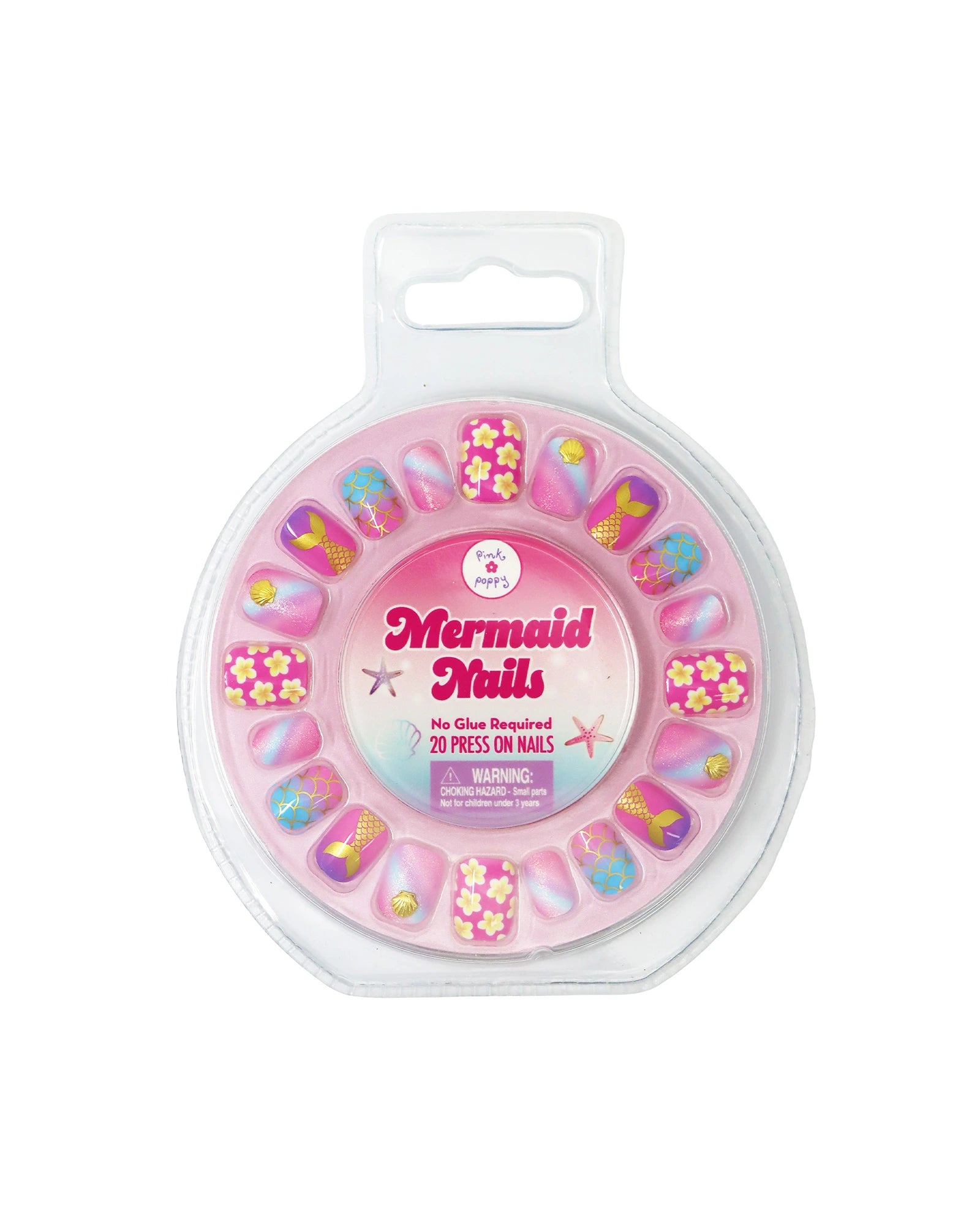 Pink Poppy Mermazing Mermaid 3D Press On Nails