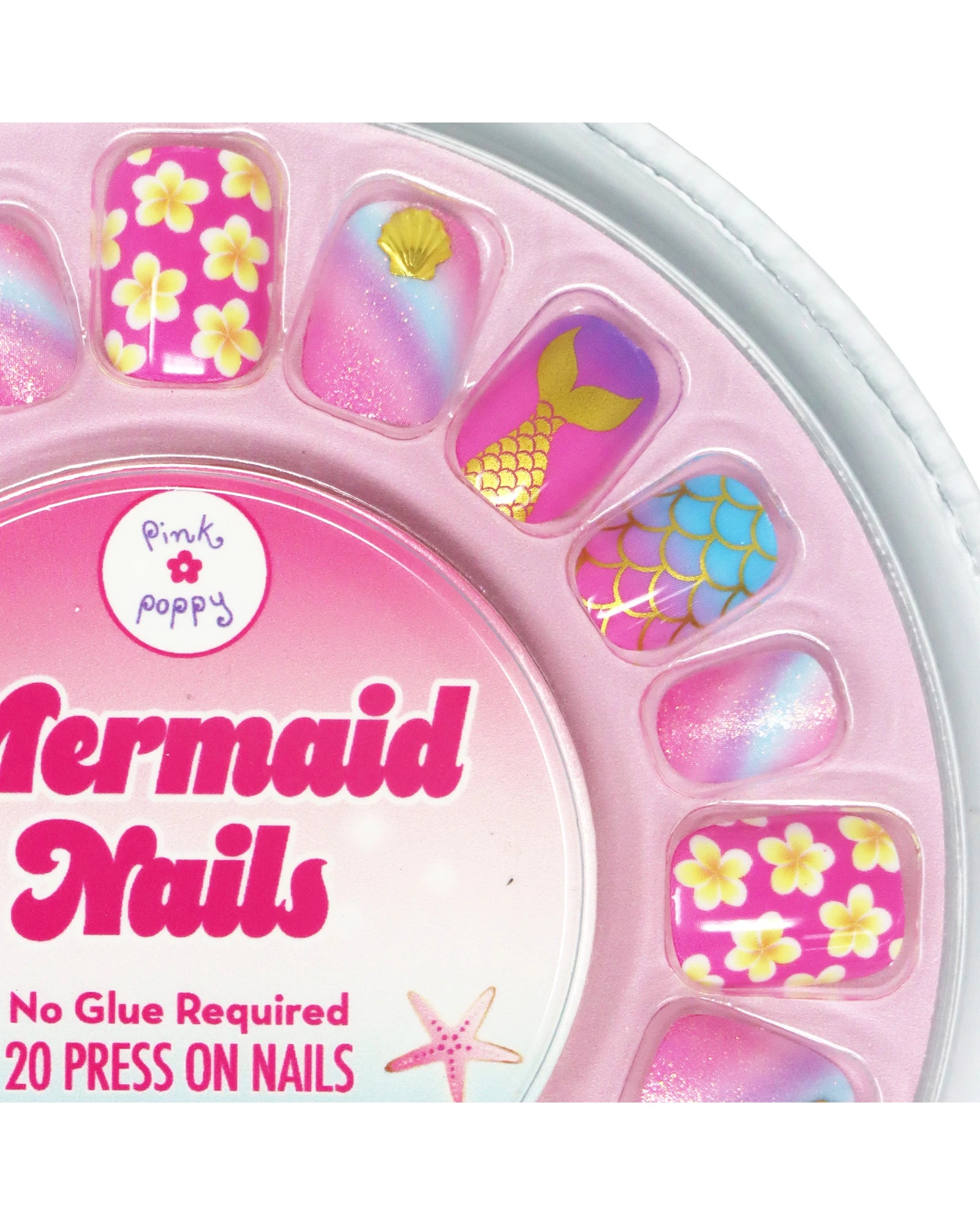 Pink Poppy Mermazing Mermaid 3D Press On Nails