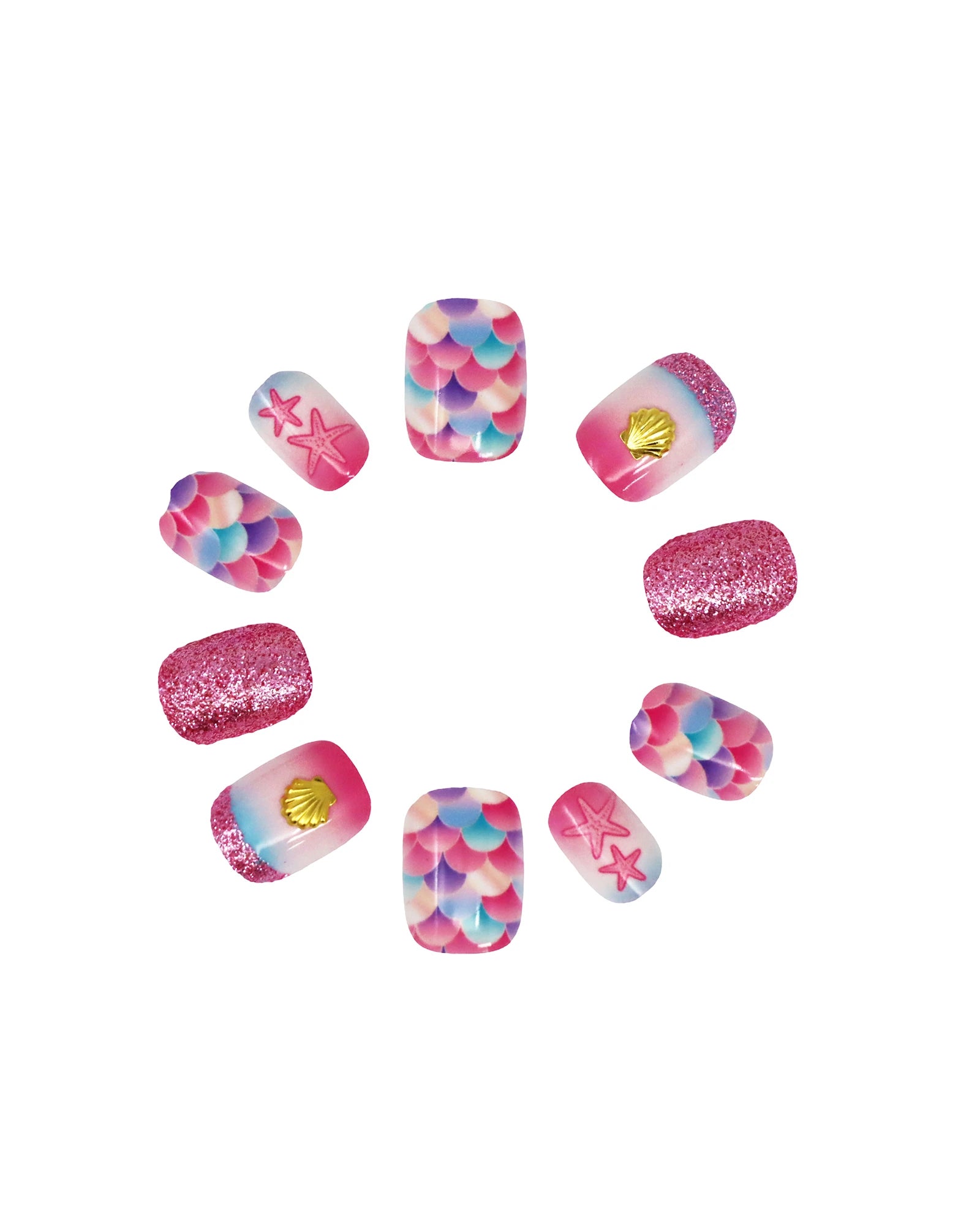 Mermaid Sparkle 3D Press On Nails