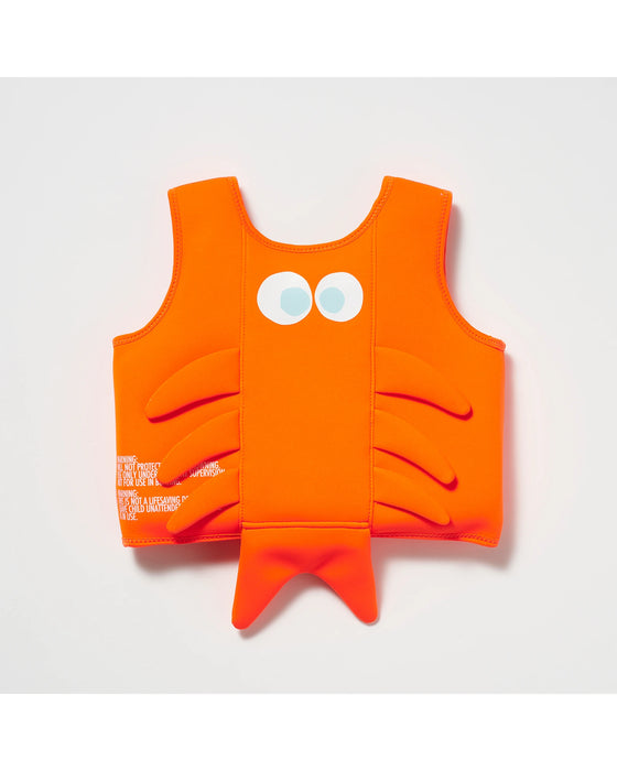 Sunnylife Swim Vest 3 6 Sonny the Sea Creature Neon Orange