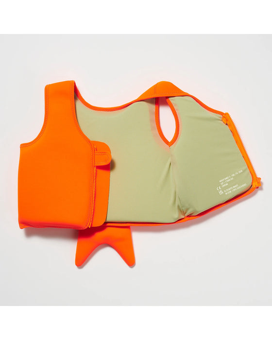 Sunnylife Swim Vest 3 6 Sonny the Sea Creature Neon Orange