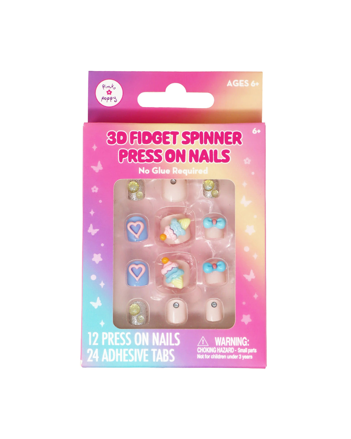 3D Fidget Spinner Press On Nails Ice Cream