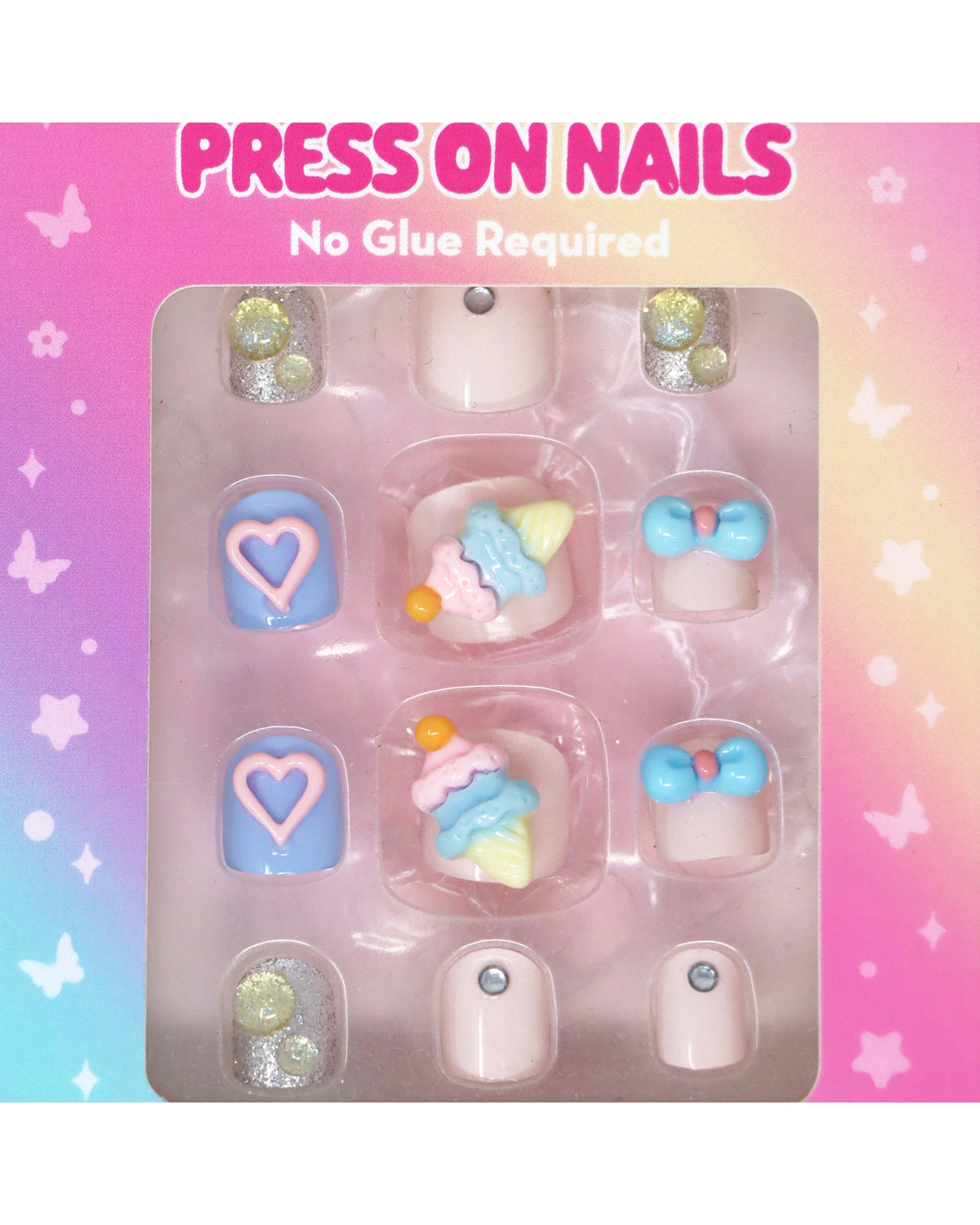 3D Fidget Spinner Press On Nails Ice Cream
