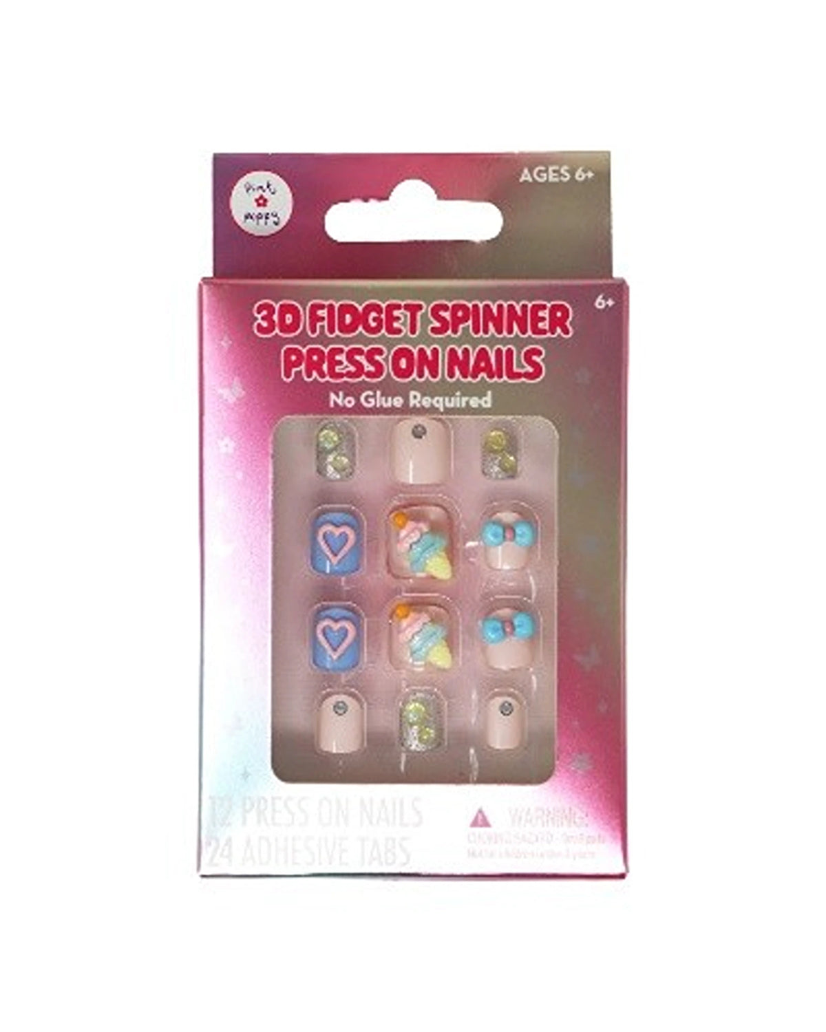 3D Fidget Spinner Press On Nails Ice Cream