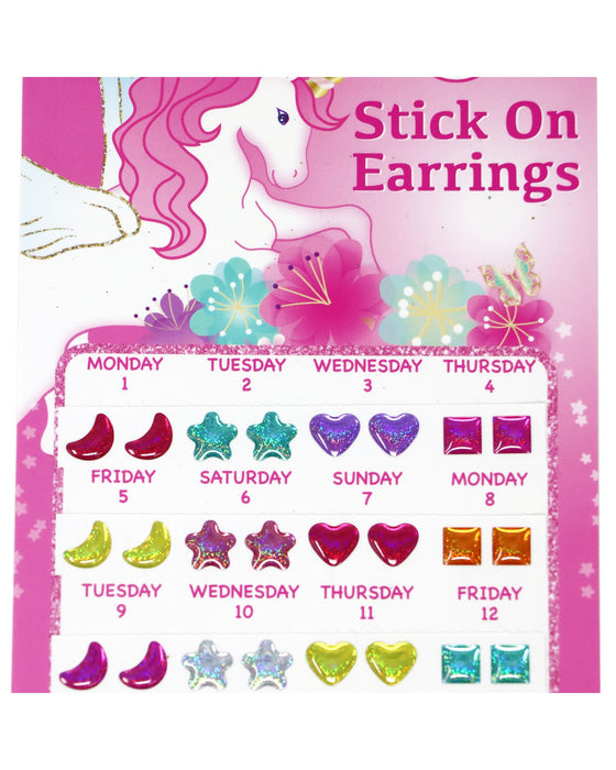 Pink Poppy 30 Pairs Dreamy Unicorn Stick On Earrings