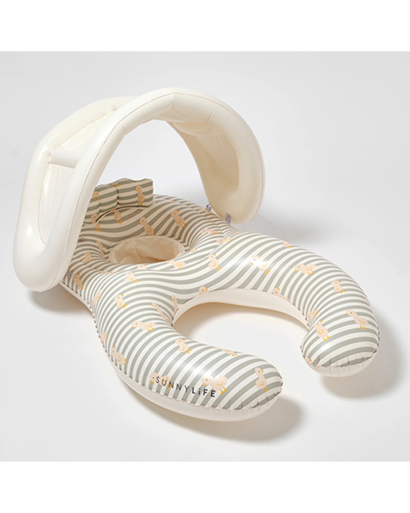 Sunnylife Float Together Baby Seat Duck Sage Stripe