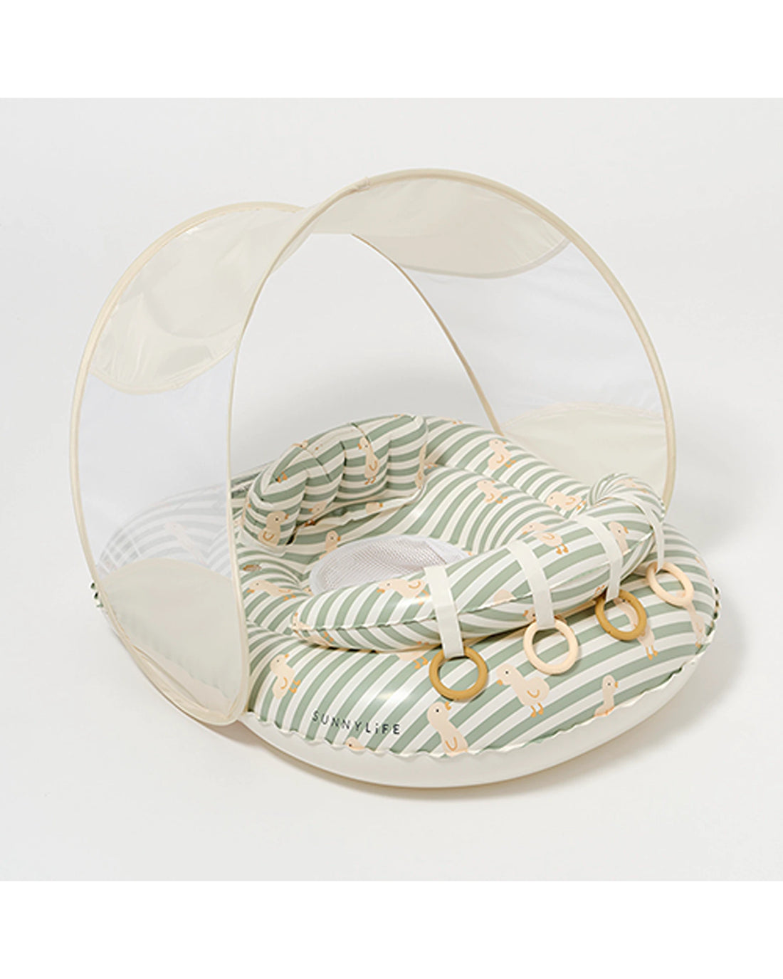 Sunnylife Interactive Baby Float Duck Sage Stripe