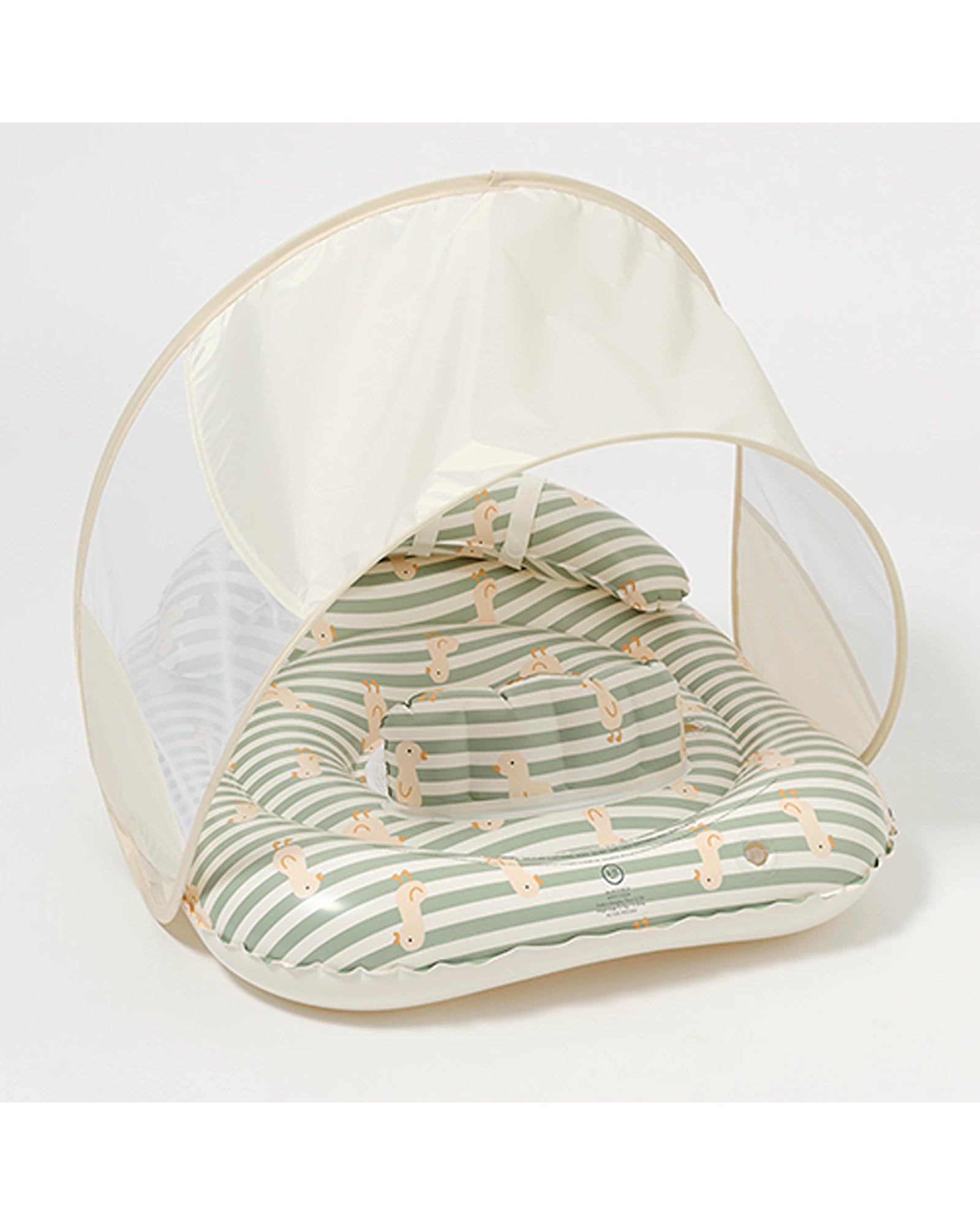 Sunnylife Interactive Baby Float Duck Sage Stripe