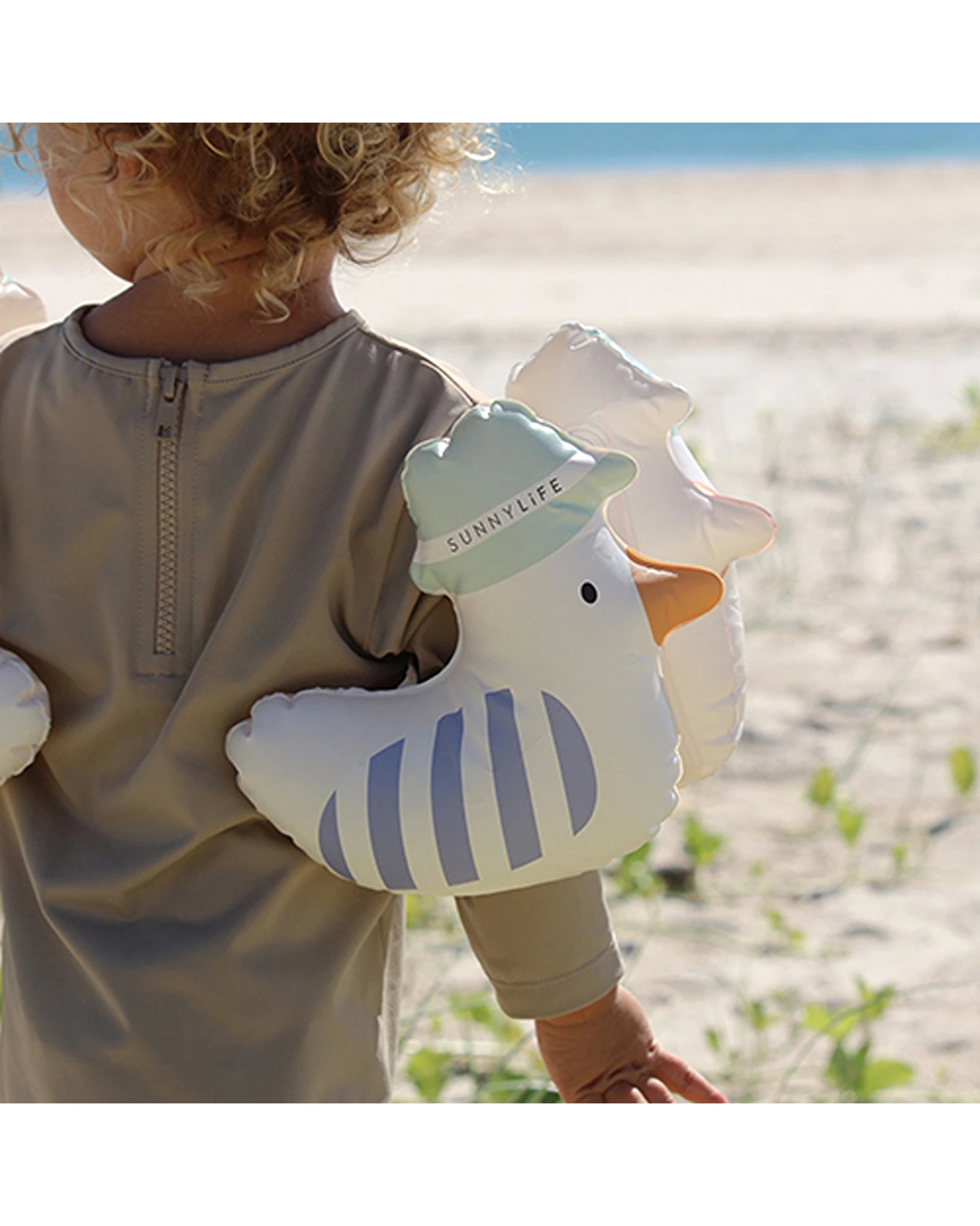 Sunnylife Kids Inflatable Arm Bands Sammy the Seagull Blue Stripe