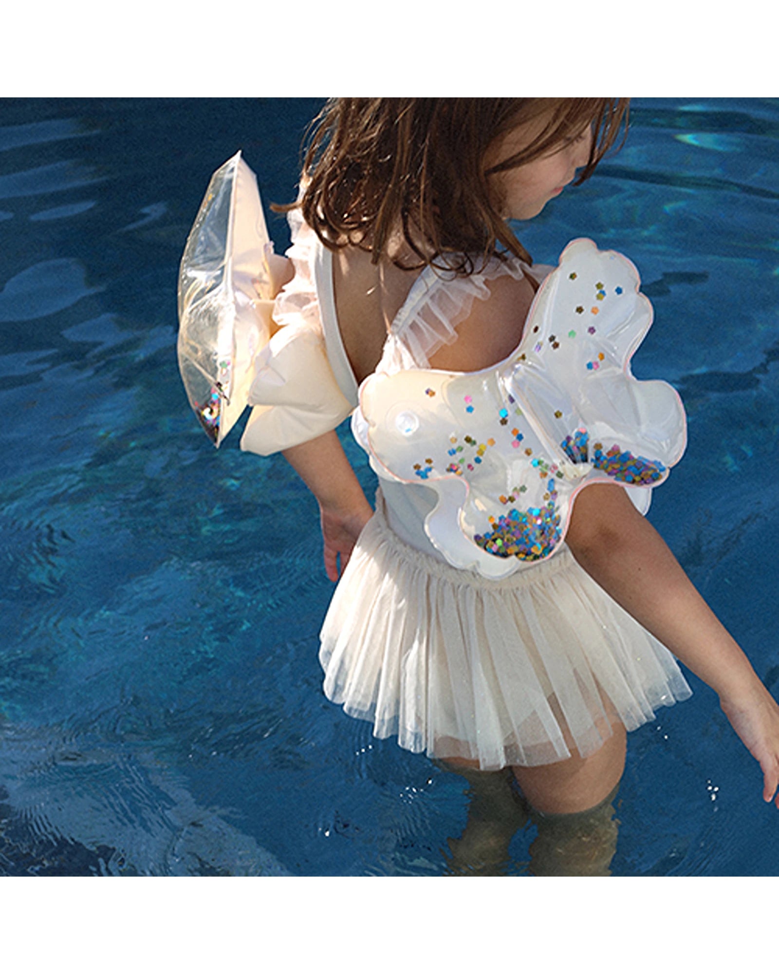 Sunnylife Kids Inflatable Arm Bands Cotton Candy Glitter