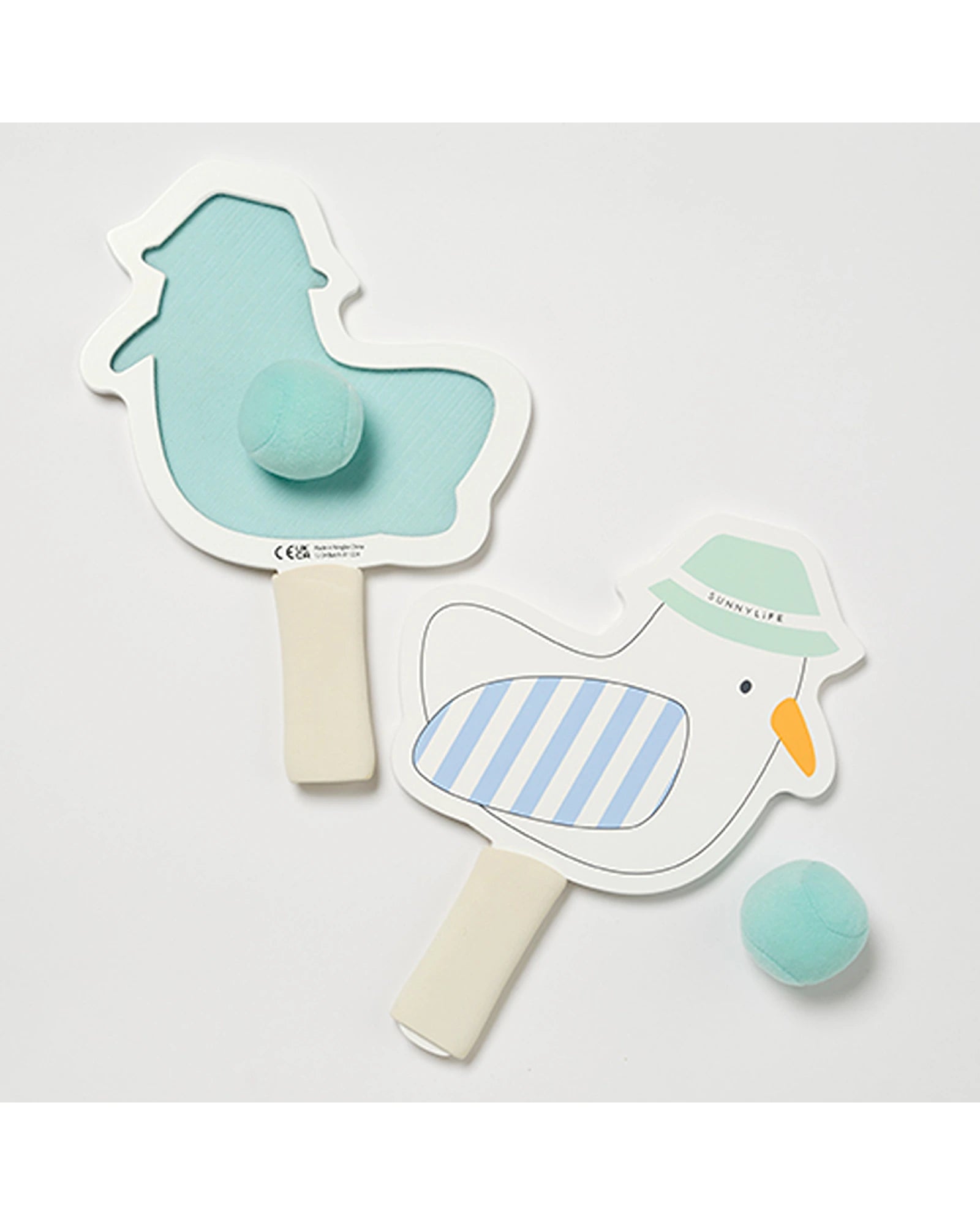 Sunnylife Kids Velcro Beach Bats Sammy the Seagull Blue Stripe