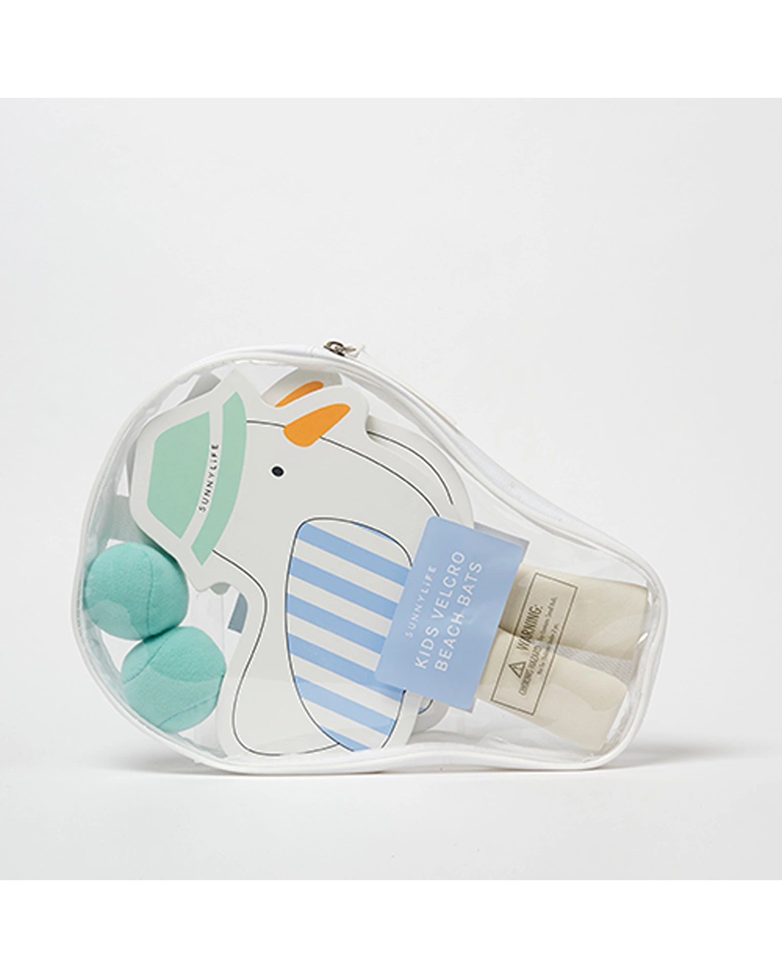 Sunnylife Kids Velcro Beach Bats Sammy the Seagull Blue Stripe