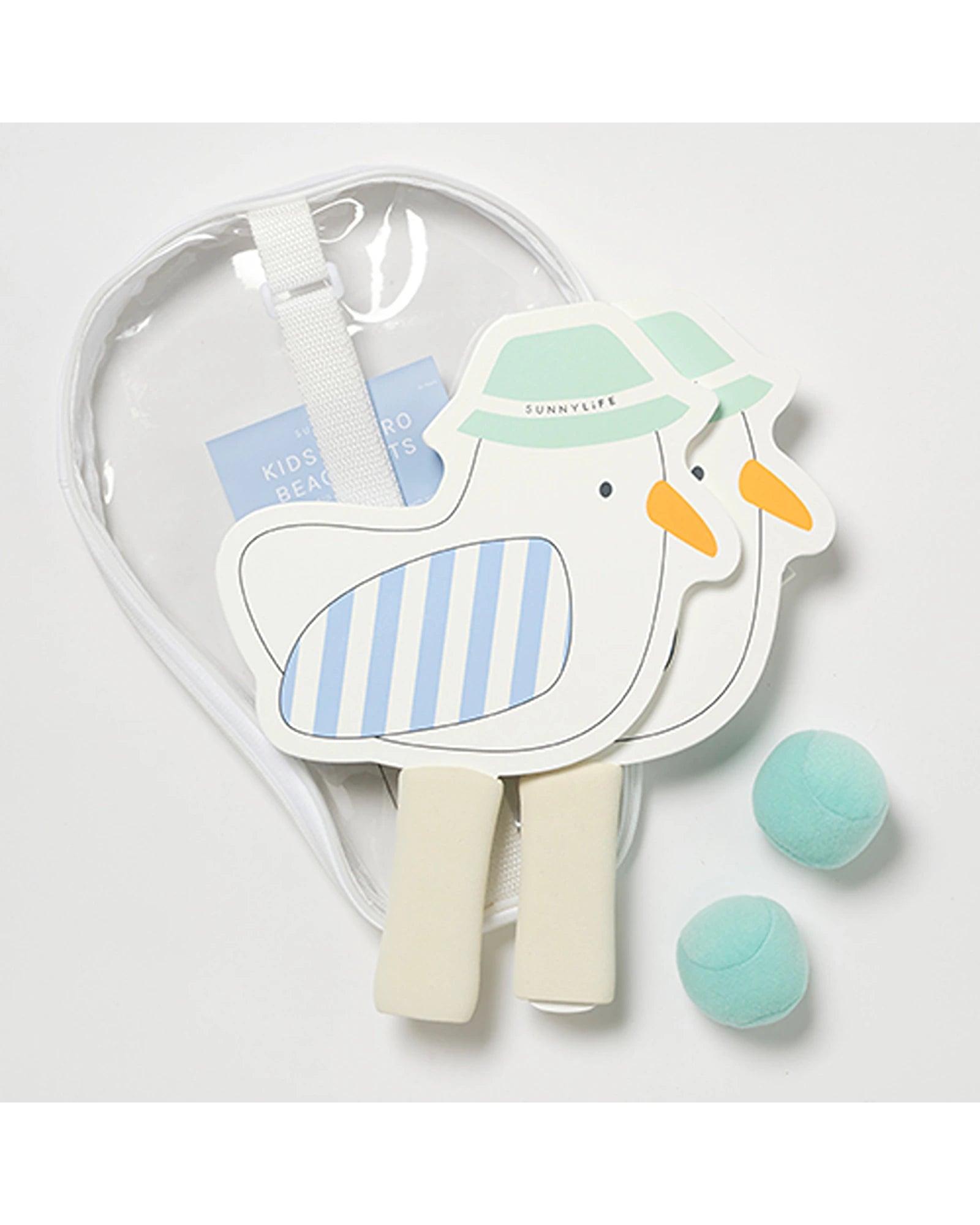 Sunnylife Kids Velcro Beach Bats Sammy the Seagull Blue Stripe