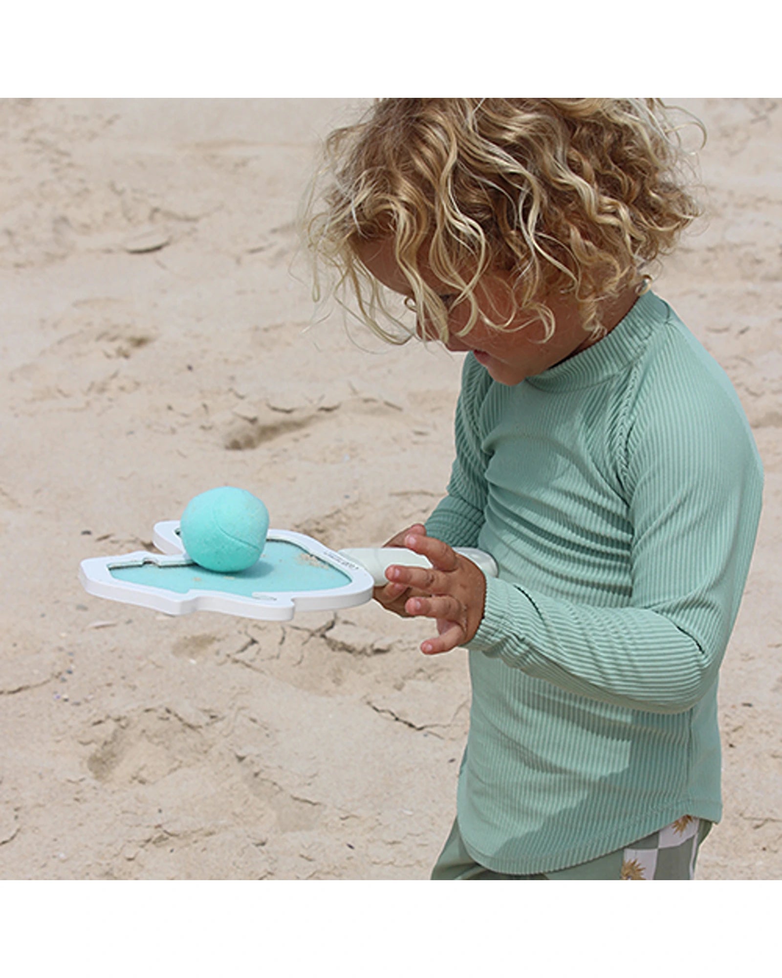 Sunnylife Kids Velcro Beach Bats Sammy the Seagull Blue Stripe