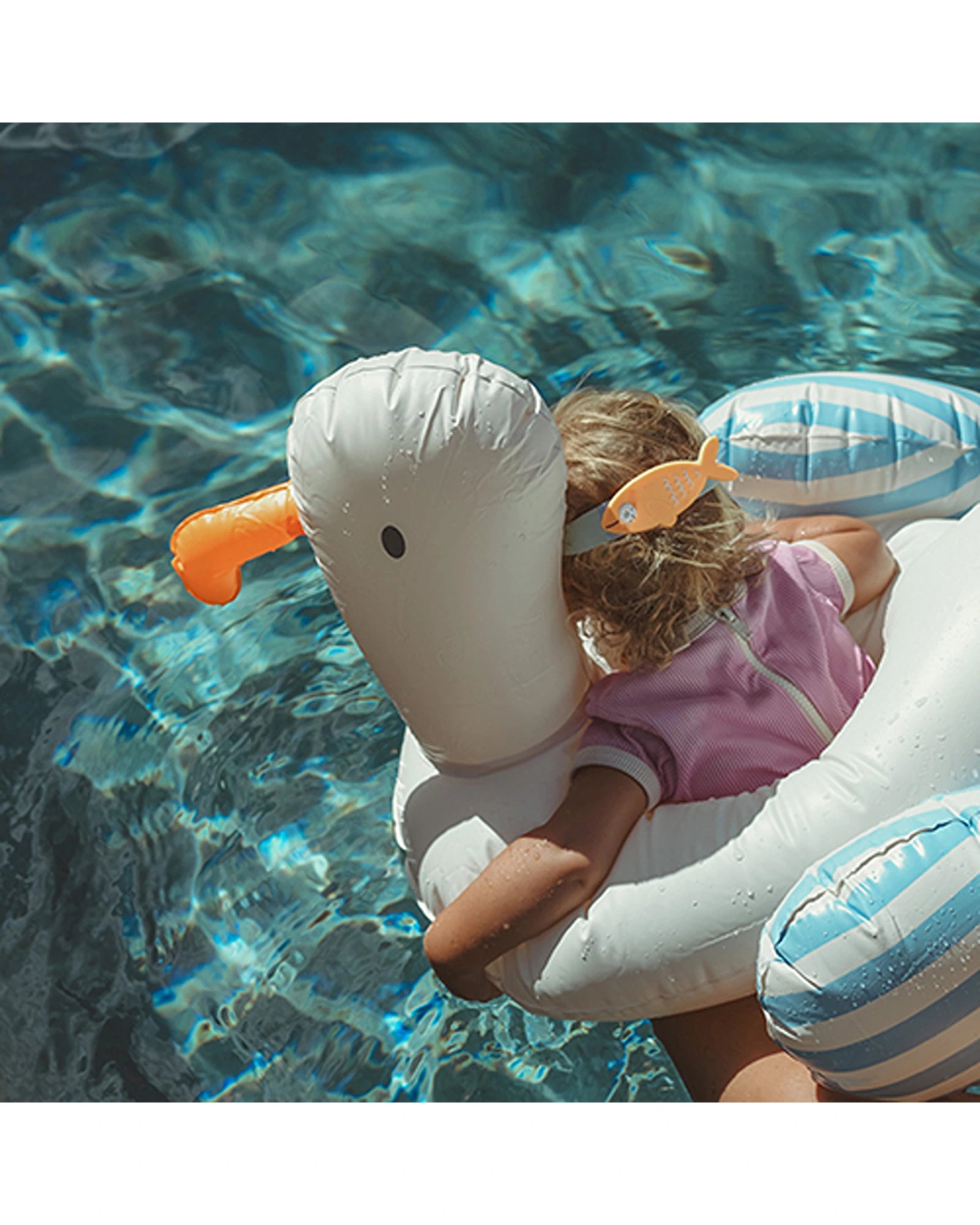 Sunnylife Kids Tube Pool Ring Sammy the Seagull Blue Stripe