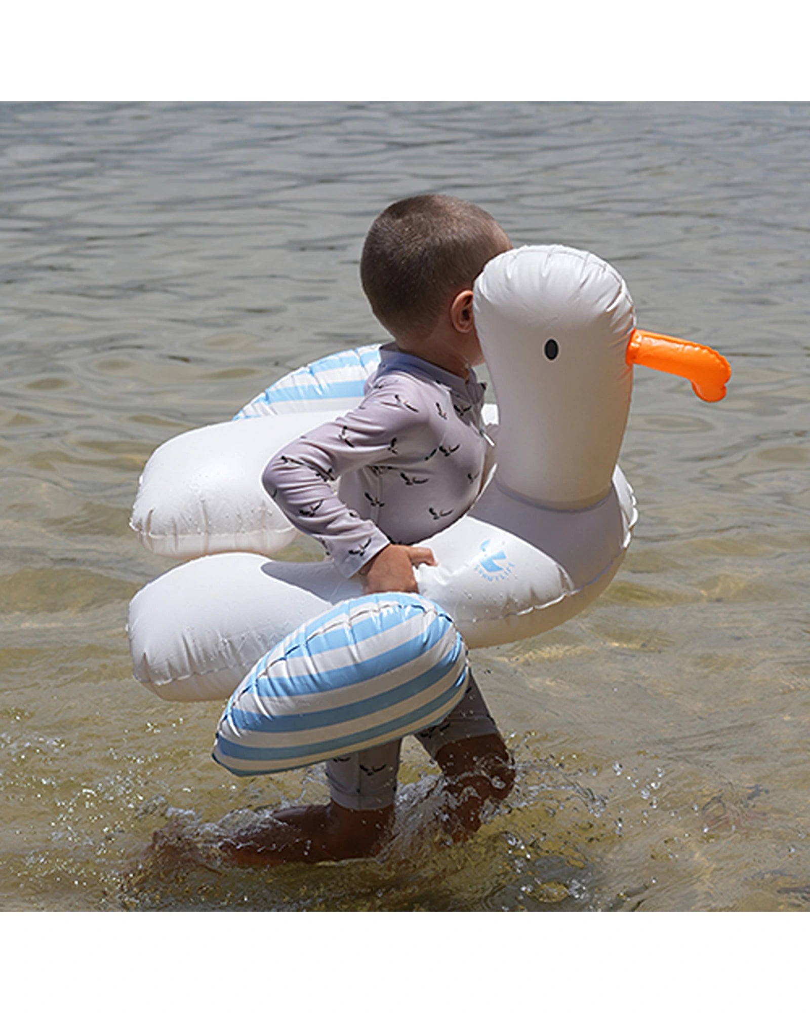 Sunnylife Kids Tube Pool Ring Sammy the Seagull Blue Stripe