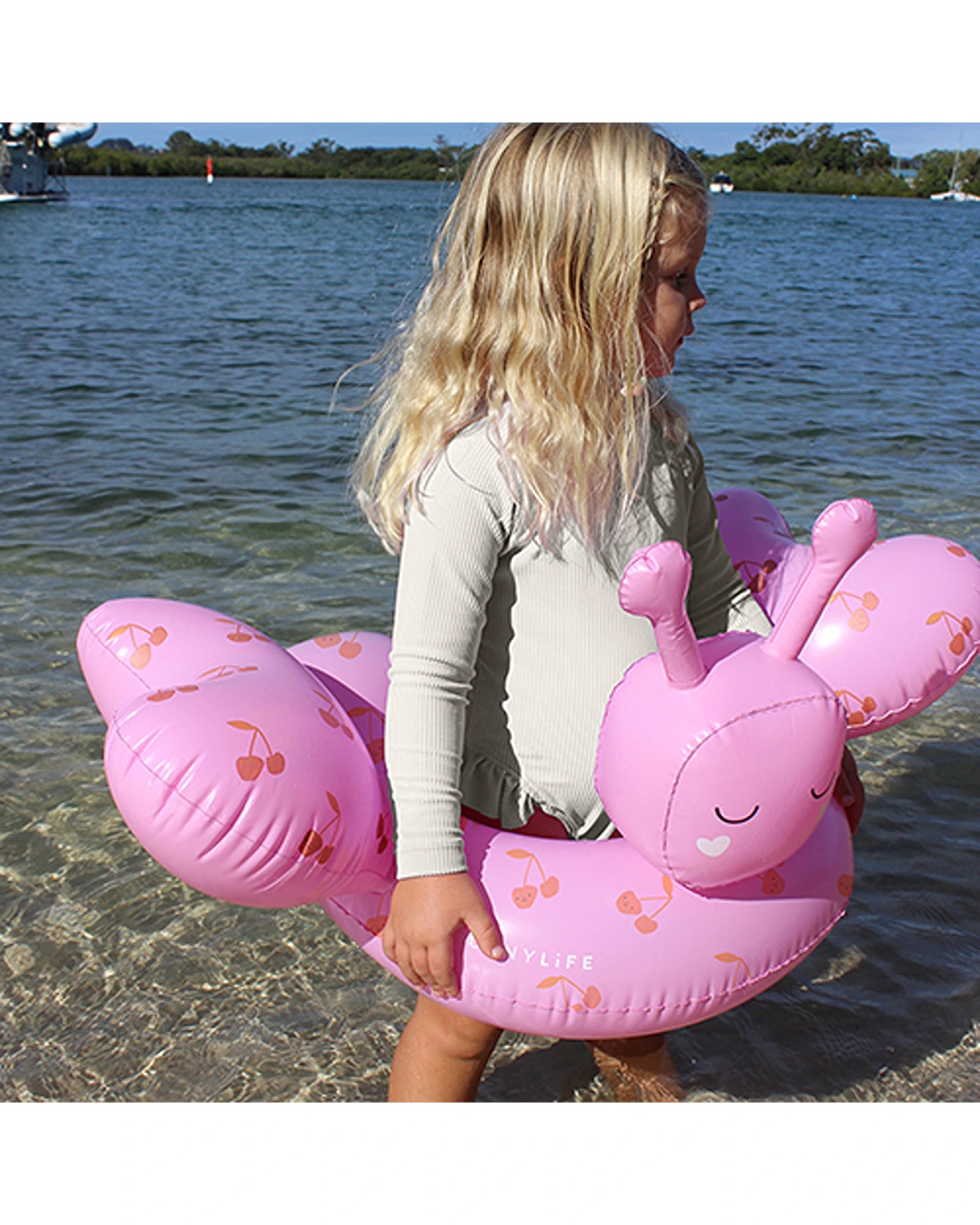 Sunnylife Kids Tube Pool Ring Cotton Candy Cherry