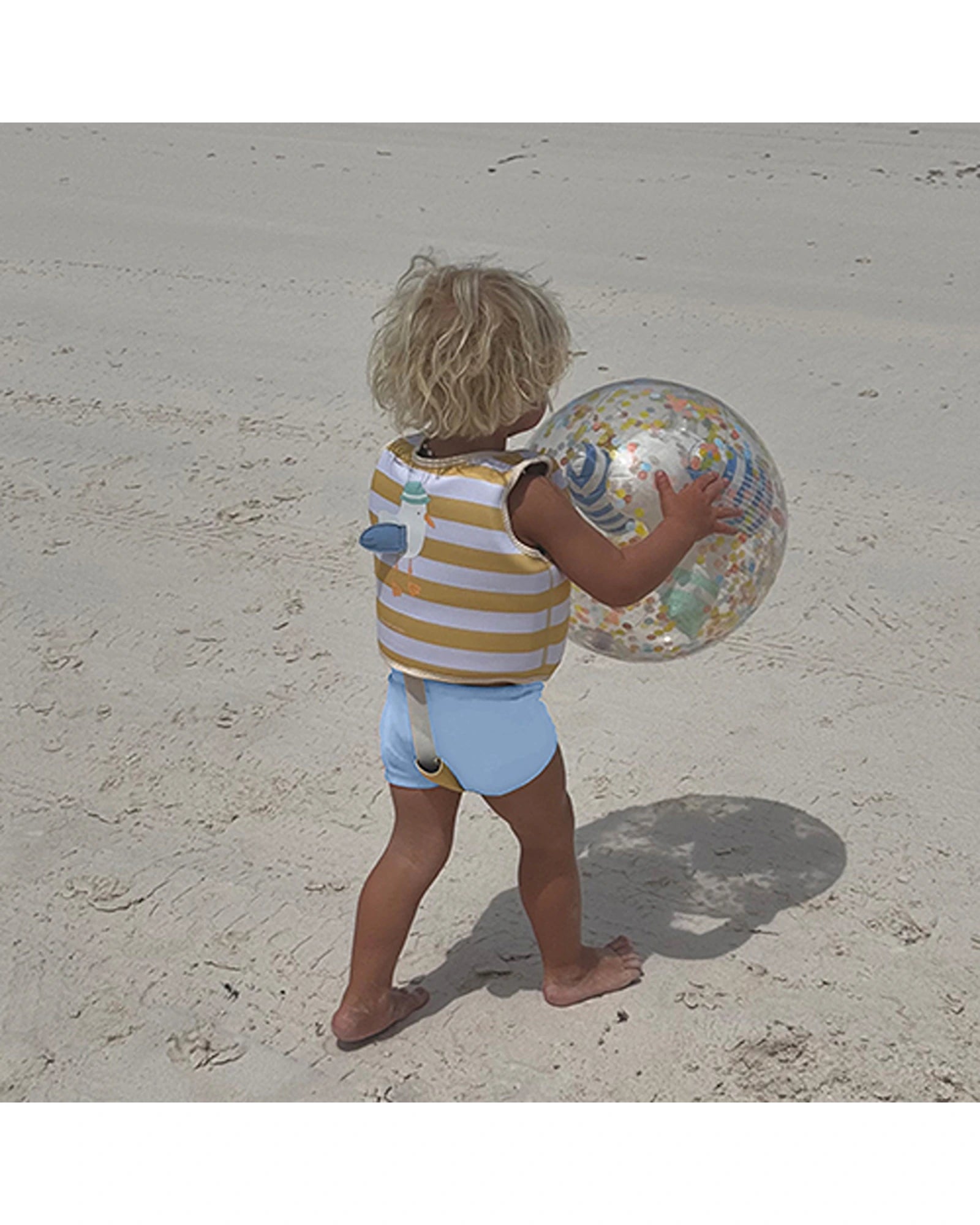 Sunnylife Kids Swim Vest 1-2 Sammy the Seagull Mustard Stripe