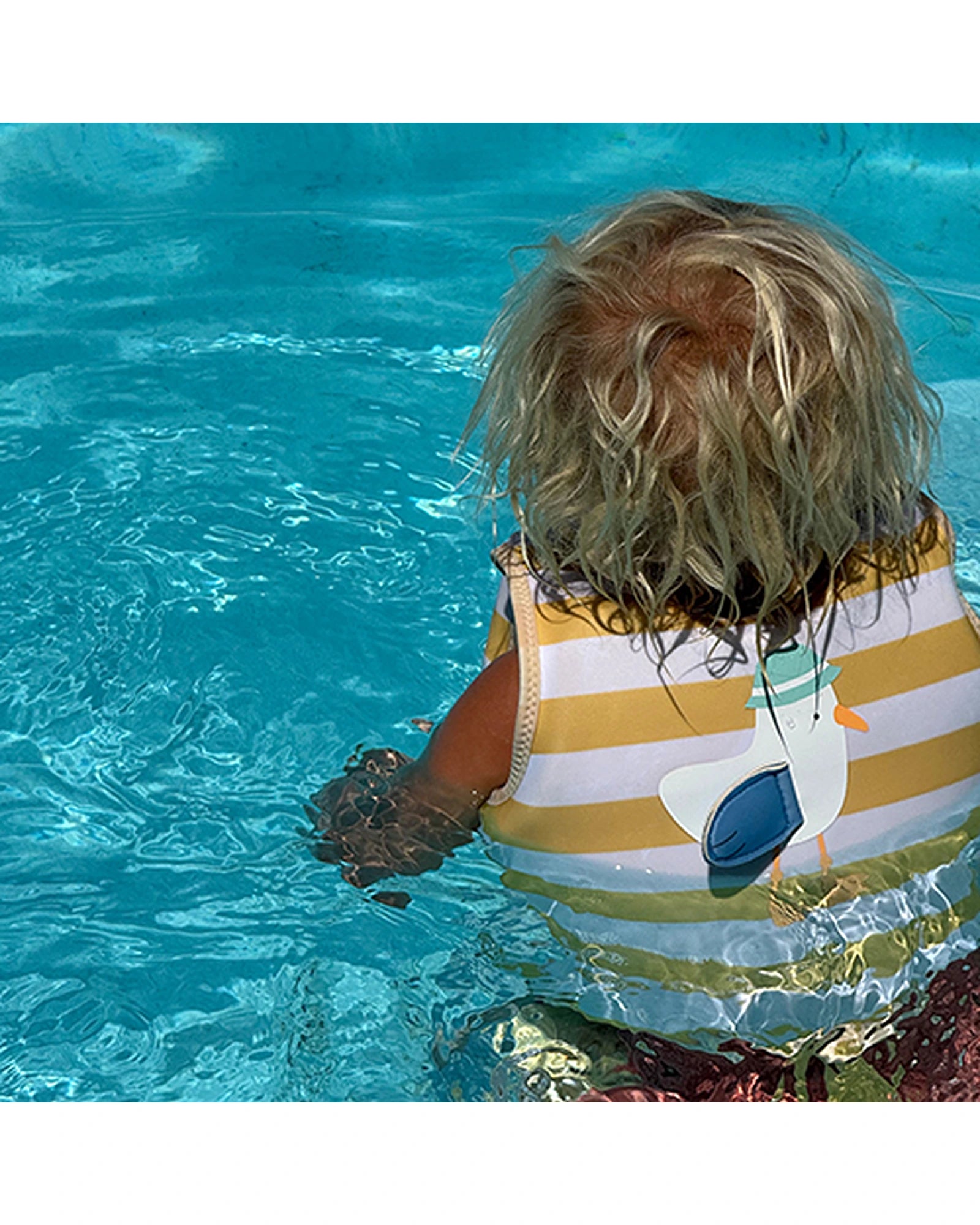 Sunnylife Kids Swim Vest 1-2 Sammy the Seagull Mustard Stripe
