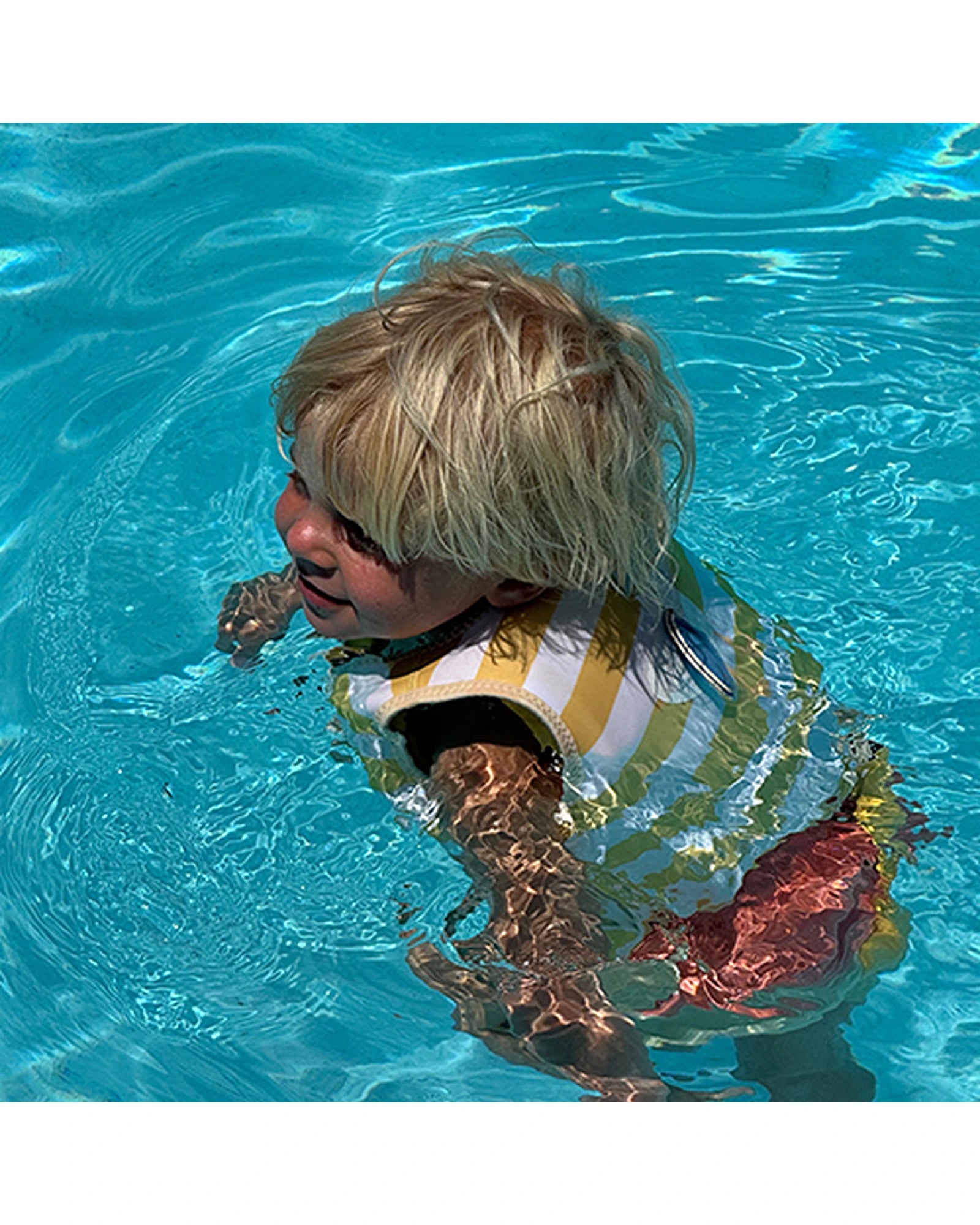 Sunnylife Kids Swim Vest 1-2 Sammy the Seagull Mustard Stripe