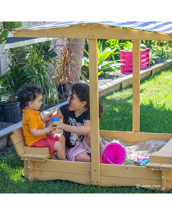 Lifespan Kids Skipper 2 Sandpit with Blue and White Canopy